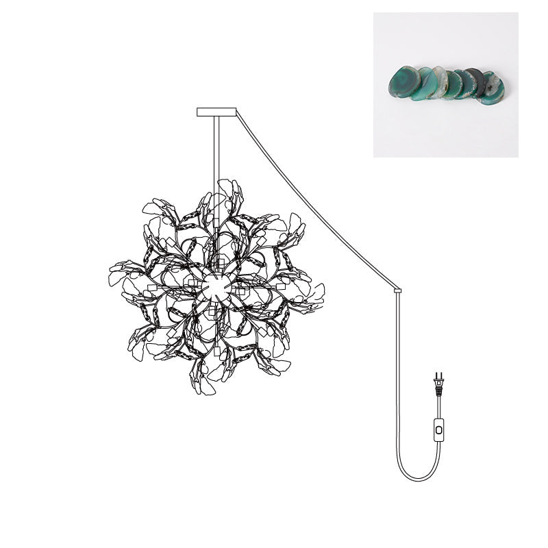 Modern Agate Plug In Chandelier