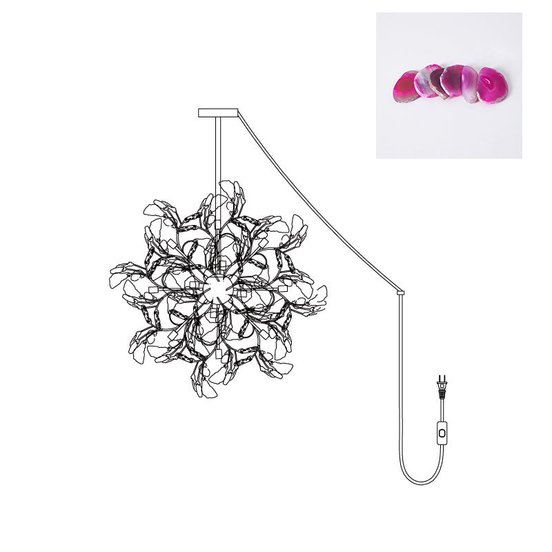 Modern Agate Plug In Chandelier