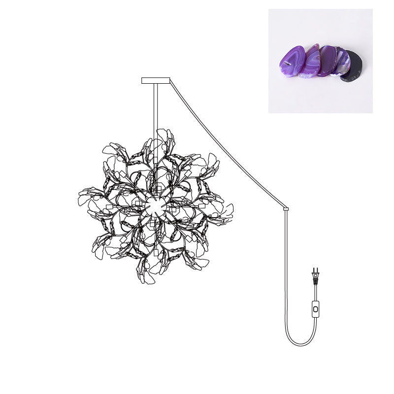 Modern Agate Plug In Chandelier
