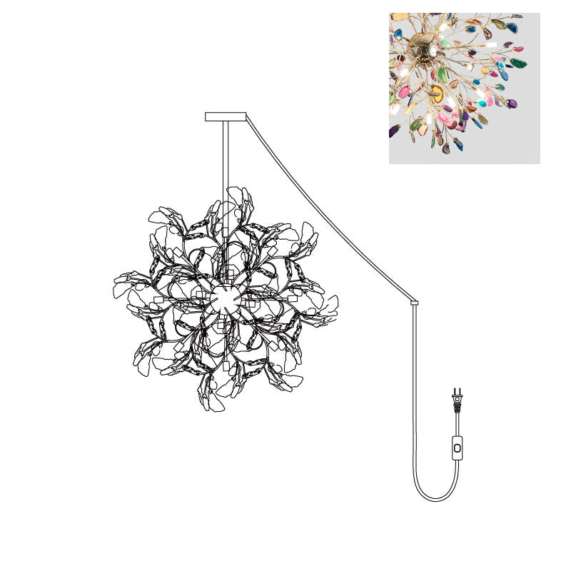 Modern Agate Plug In Chandelier