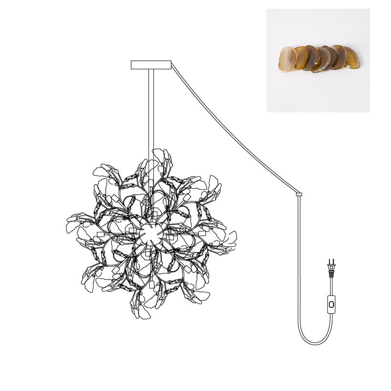 Modern Agate Plug In Chandelier