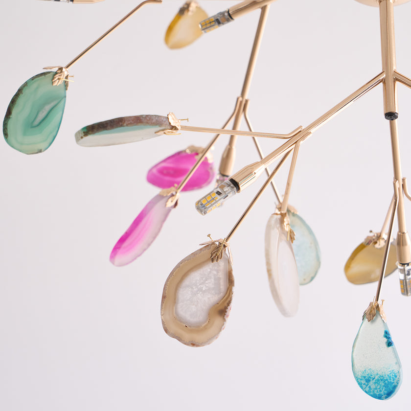 Modern Agate Plug In Chandelier