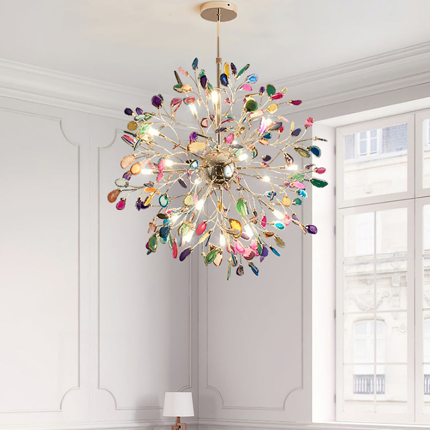 Modern Agate Plug In Chandelier
