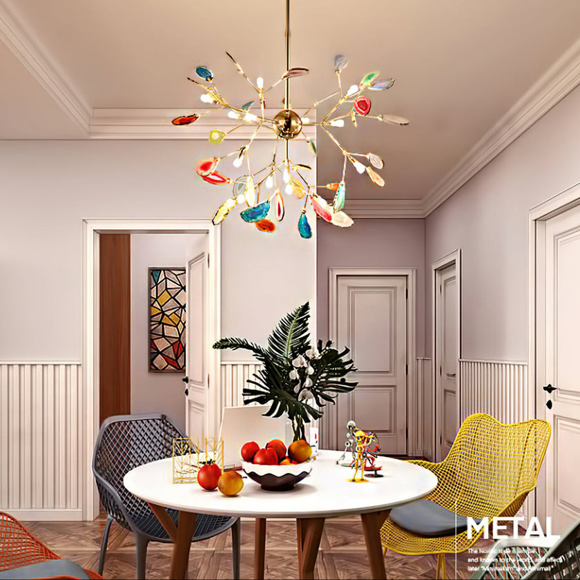 Modern Agate Plug In Chandelier