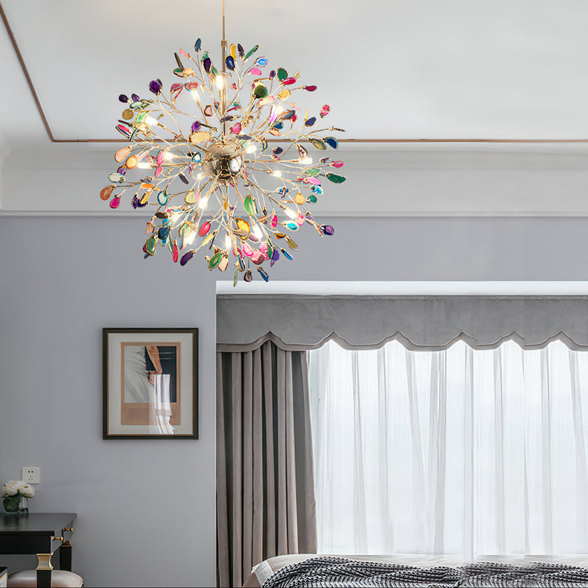 Modern Agate Plug In Chandelier