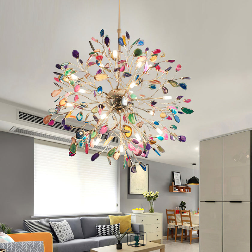 Modern Agate Plug In Chandelier