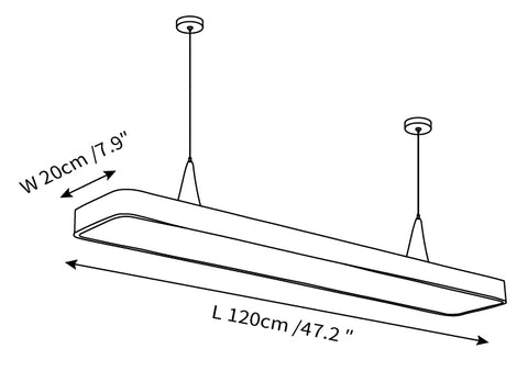 L 47.2 ″ x W 7.9″ x H 78.7″ / L 120cm x W 20cm x H 200cm