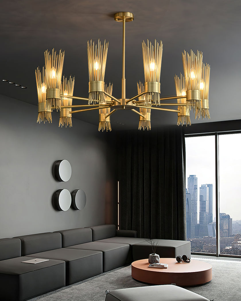 Modern Wagon Wheel Chandelier