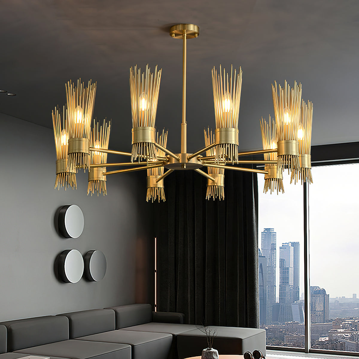 Modern Wagon Wheel Chandelier – detail 2