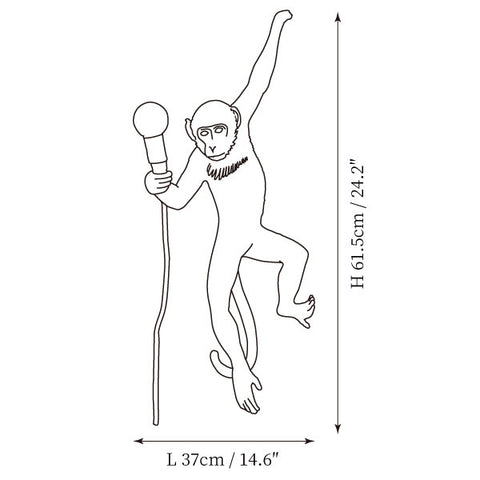 Monkey Wandlamp — Dimensioentekeningen 1