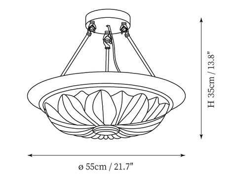 ∅ 15.7″ x H 13.8″ / Dia 40cm x H 35cm