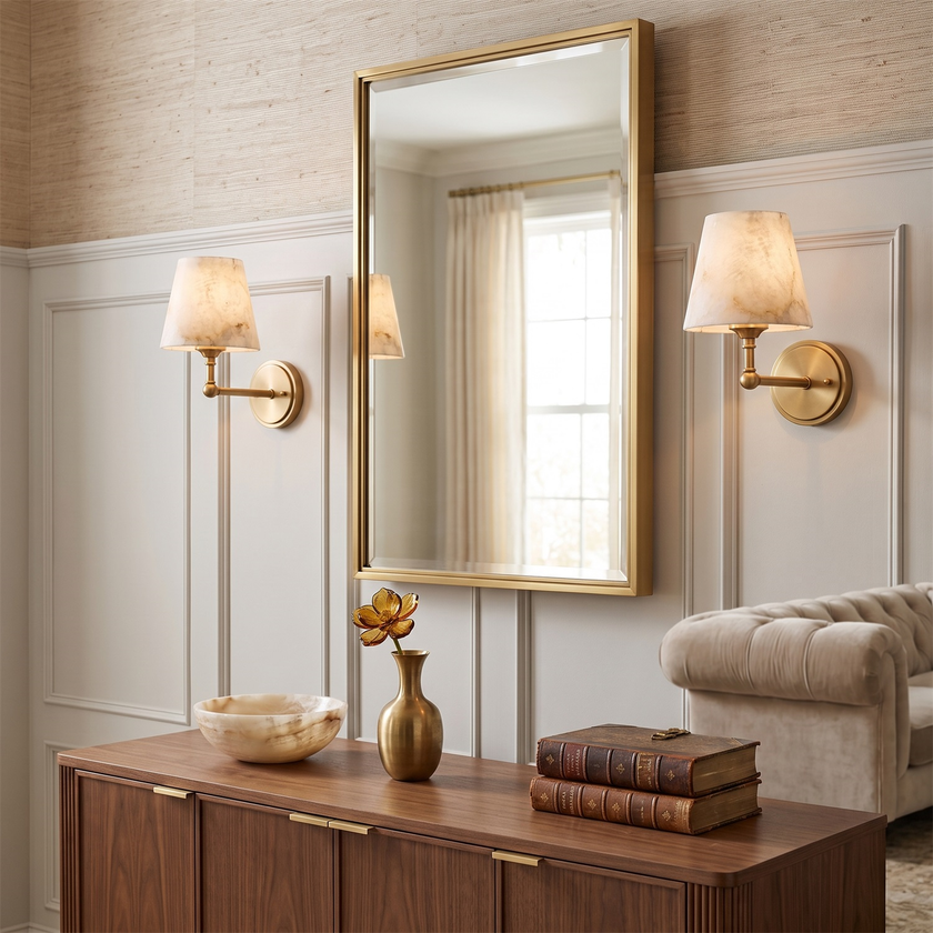 Aurelle Alabaster Wall Sconce