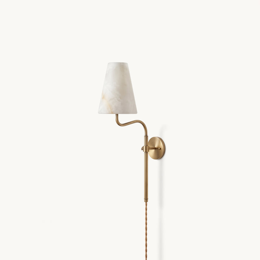 Bonny Plug-In Alabaster Wall Sconce