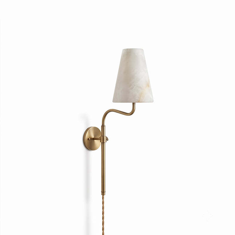 Bonny Plug-In Alabaster Wall Sconce