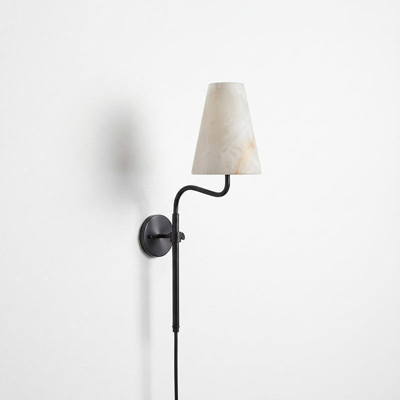 Bonny Plug-In Alabaster Wall Sconce