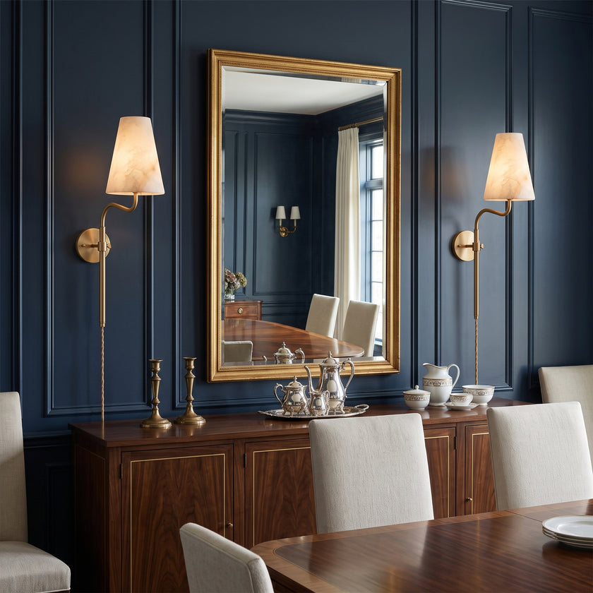 Bonny Plug-In Alabaster Wall Sconce