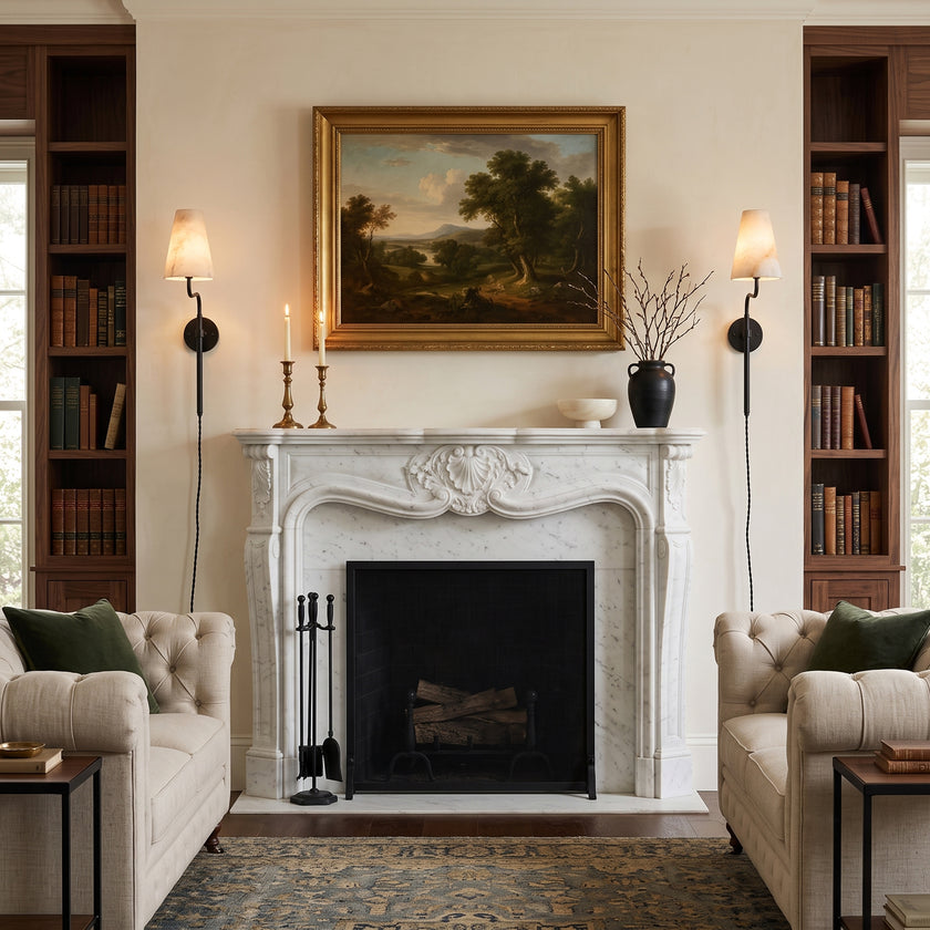 Bonny Plug-In Alabaster Wall Sconce