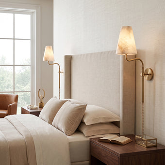 Bonny Plug-In Alabaster Wall Sconce