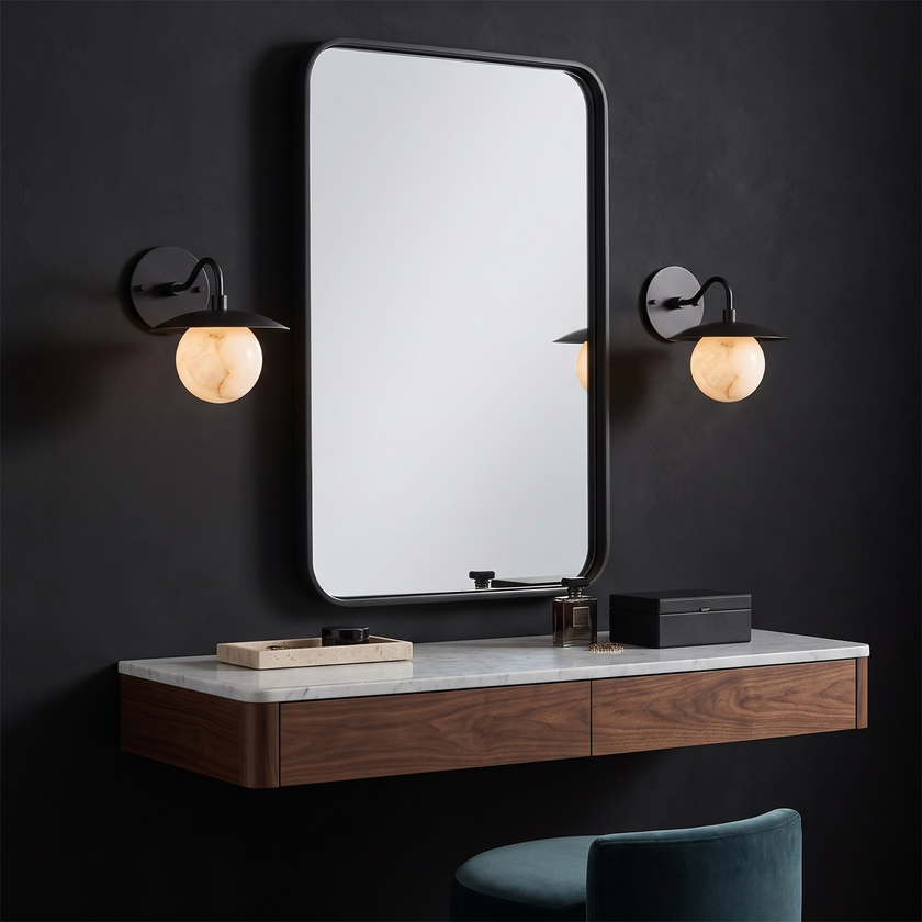 Aplique de pared Brevane de alabastro