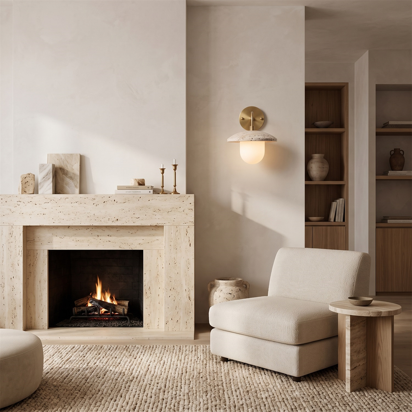 Brevane Travertine Wall Sconce