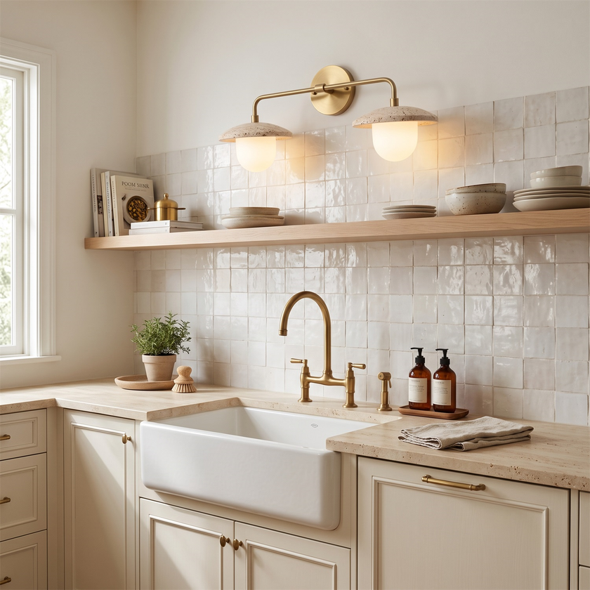 Brevane Travertine Wall Sconce