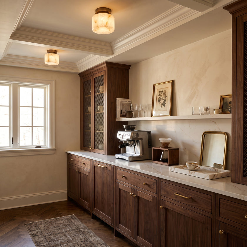 Caelvane Alabaster Semi-Flush Mount