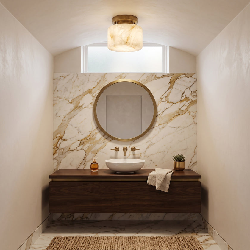 Caelvane Alabaster Semi-Flush Mount