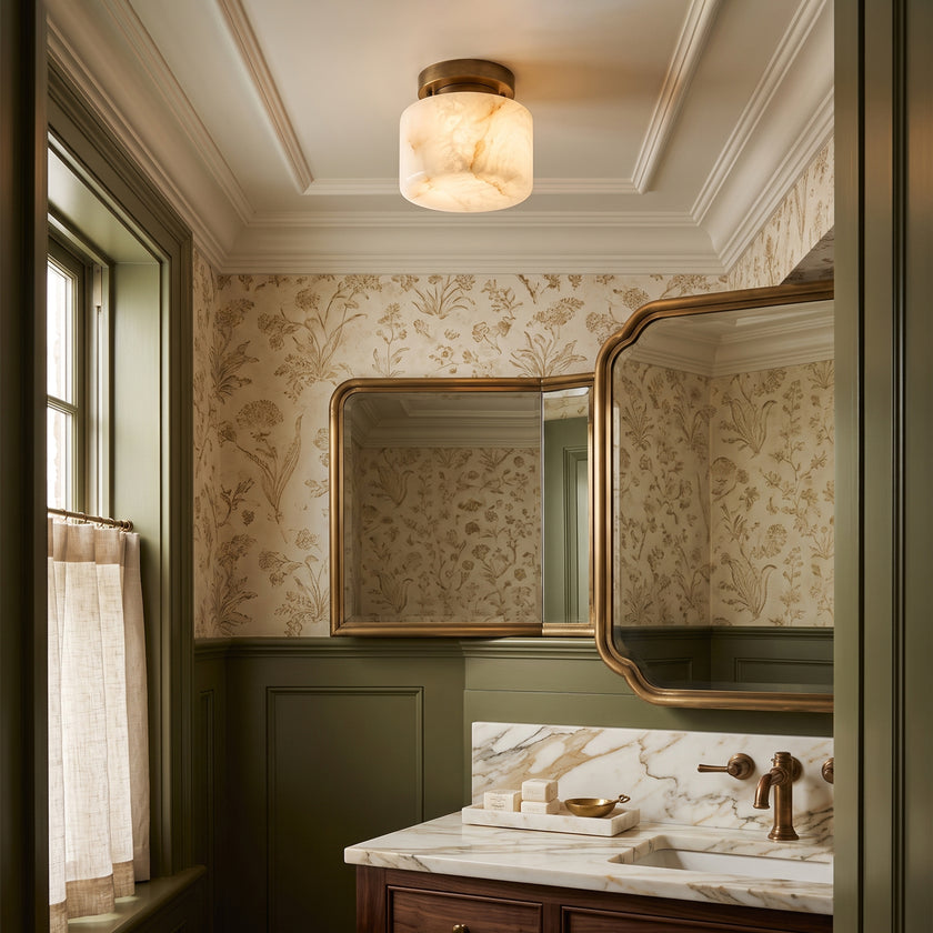 Caelvane Alabaster Semi-Flush Mount