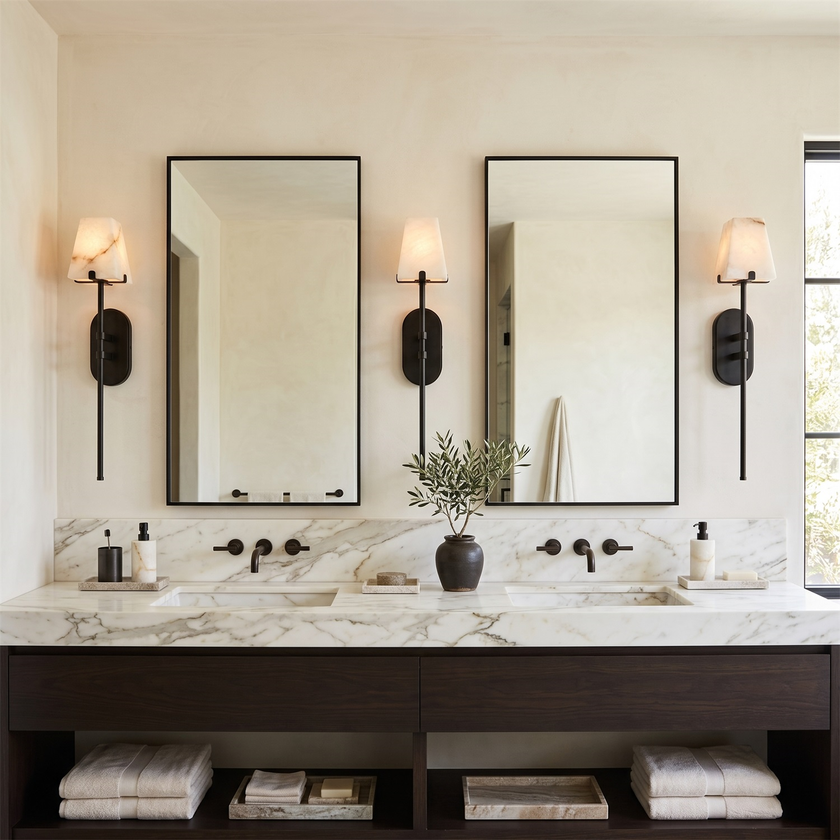 Caltheris Alabaster Wall Sconce