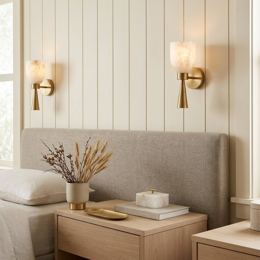 Calycina Alabaster Wall Sconce