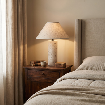 Cline Travertine Table Lamp