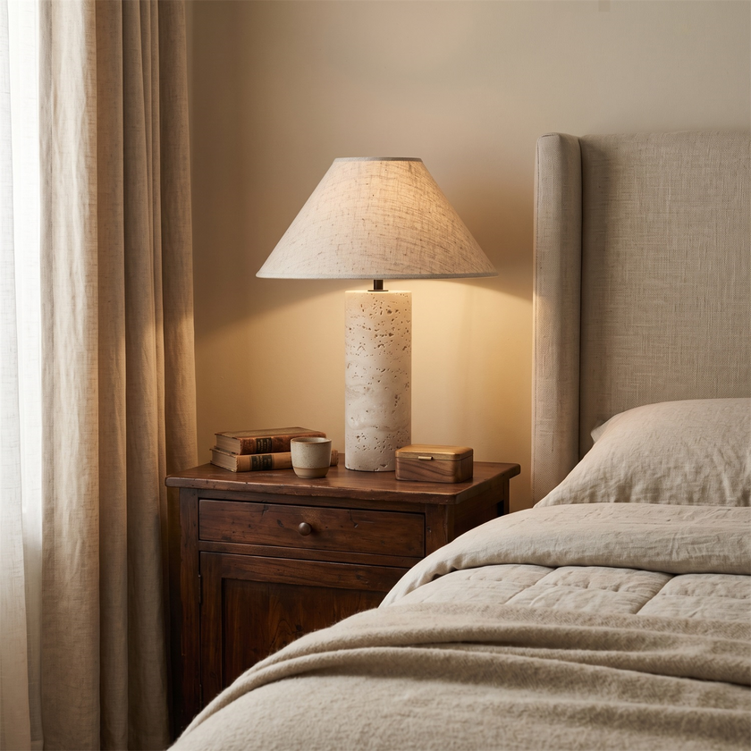 Cline Travertine Table Lamp