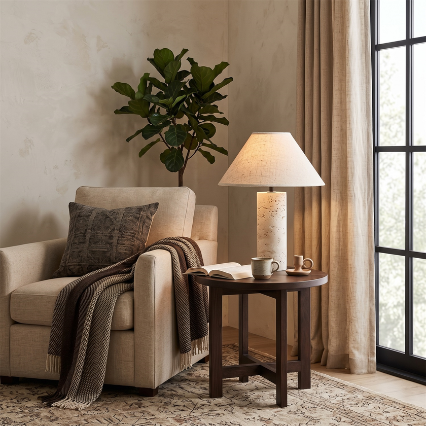 Cline Travertine Table Lamp