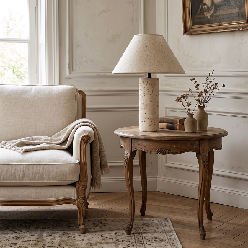 Cline Travertine Table Lamp