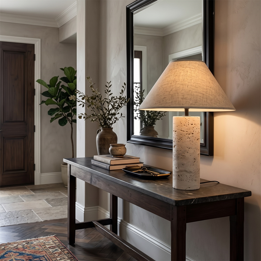 Cline Travertine Table Lamp