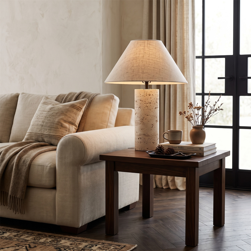 Cline Travertine Table Lamp