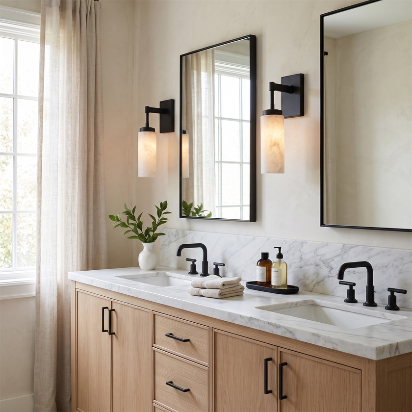 Cylaris Alabaster Wall Sconce