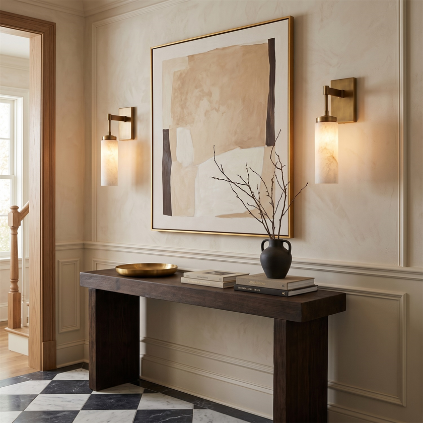 Cylaris Alabaster Wall Sconce