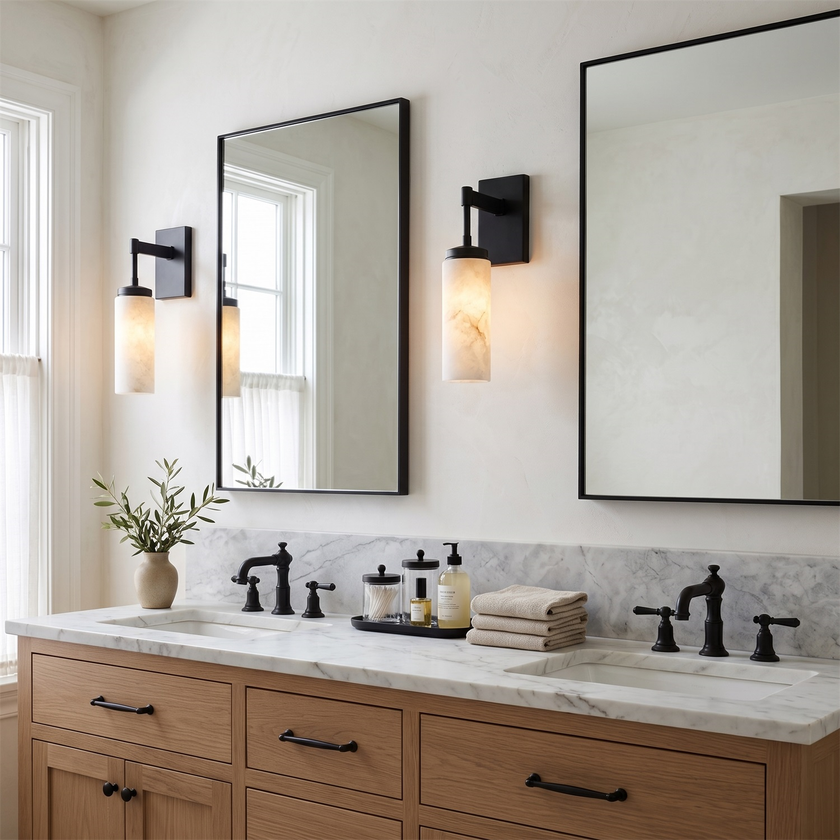 Cylaris Alabaster Wall Sconce