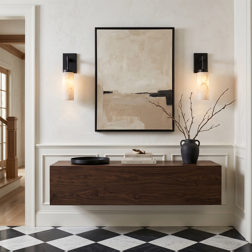 Cylaris Alabaster Wall Sconce