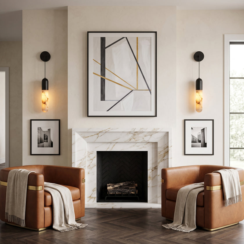 Flume Alabaster Wall Sconce