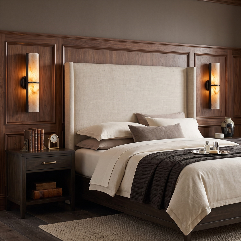 Aplique de pared Greer de alabastro