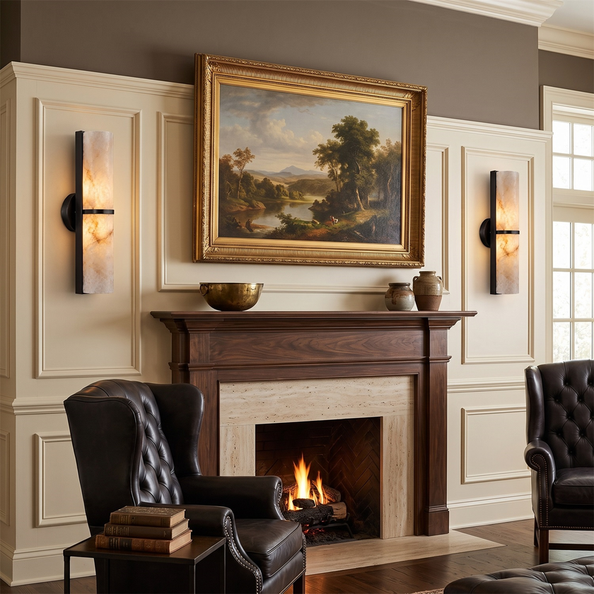 Aplique de pared Greer de alabastro