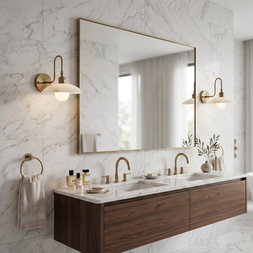 Orlune Alabaster Wall Sconce