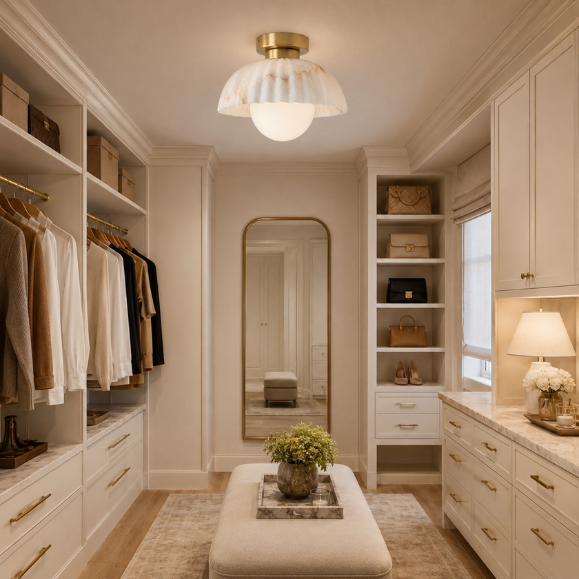Orsay Alabaster Flush Mount