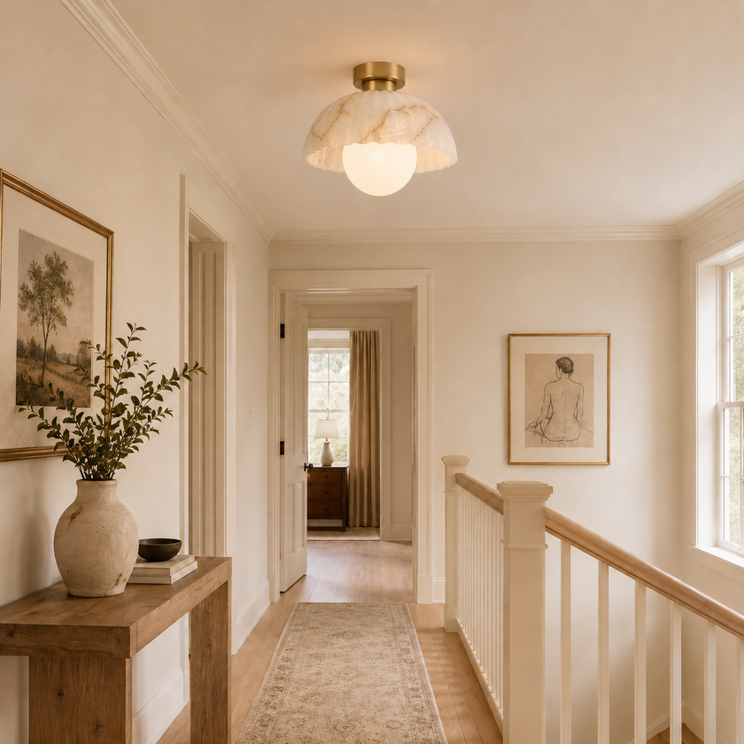 Orsay Alabaster Flush Mount