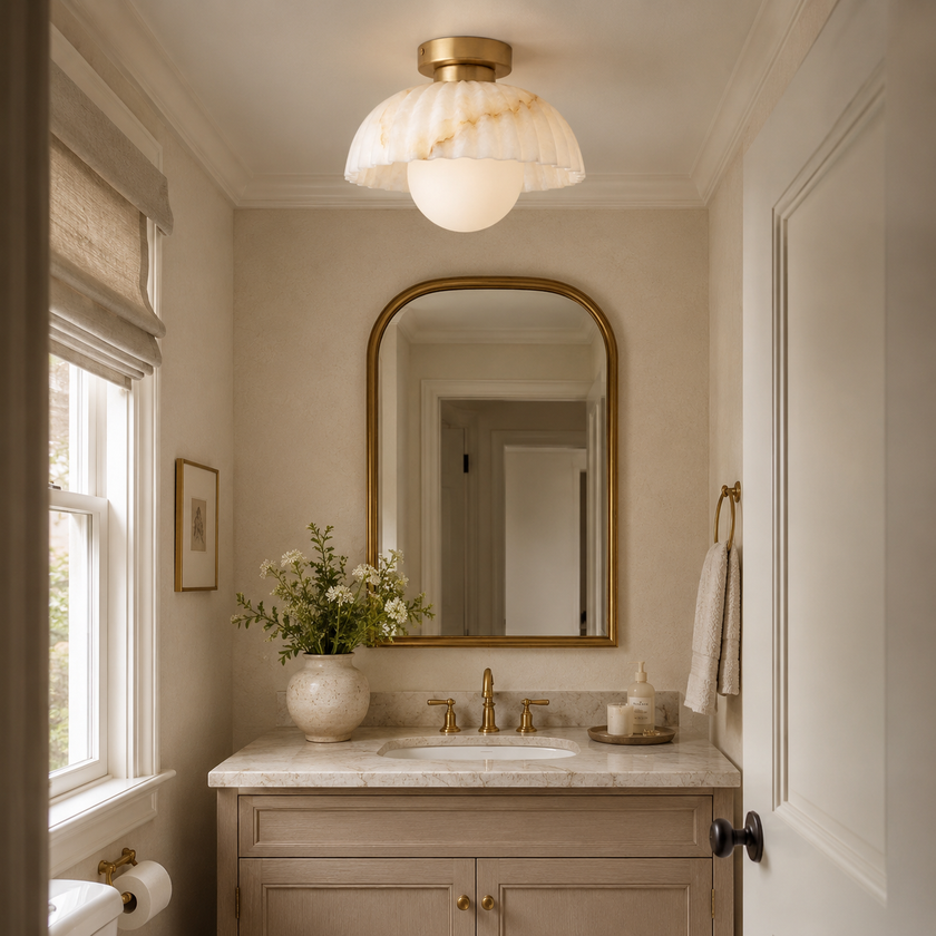Orsay Alabaster Flush Mount