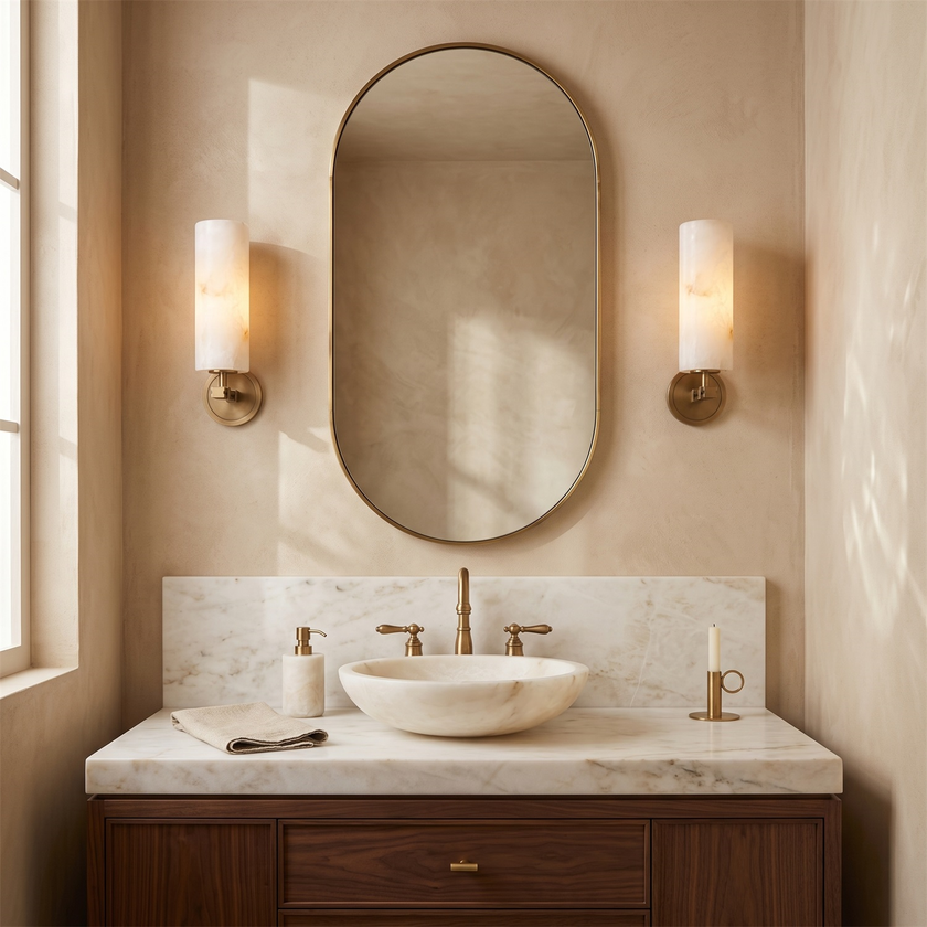 Ravelin Alabaster Wall Sconce