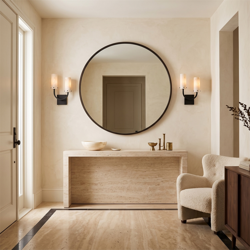 Aplique de pared Renford en alabastro