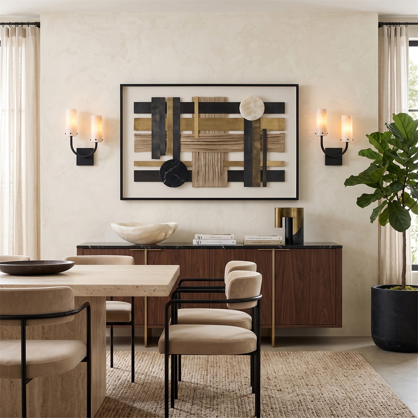 Aplique de pared Renford en alabastro